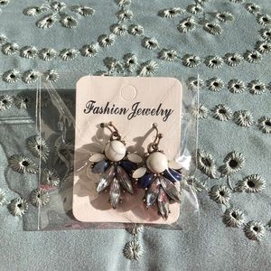 New Blue white stone earrings !